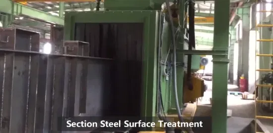 H Beam Metal and Steel Plate Roller Conveyor Shot Blasting Machine
